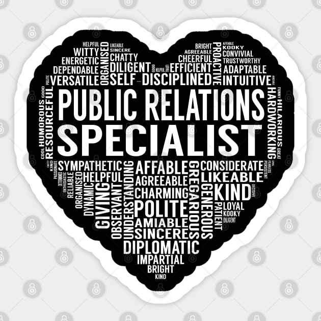 Public Relations Specialist Heart Sticker by LotusTee